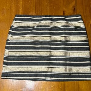 J. Crew Gold, ivory and blue miniskirt
